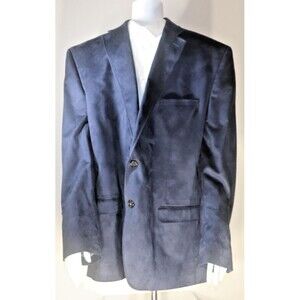 Lauren Ralph Lauren Blue Faux Suede Two Button Sports Coat Blazer 46R